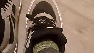 My friend is totally trashing my sneakers for fun 😄