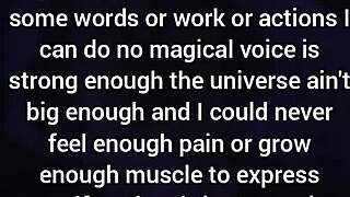 do you really want someone loved more than you, my loneliness is a kindness, she whispers softly