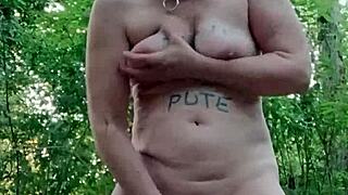 Slave F Bent Over In Forest For Doggystyle Fuck