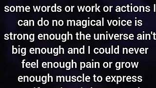 do you really want someone loved more than you, my loneliness is a kindness, she whispers softly