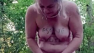 Slave F Bent Over In Forest For Doggystyle Fuck