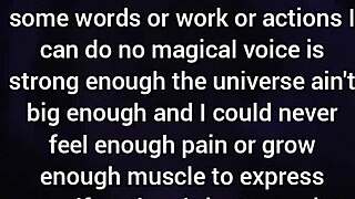 do you really want someone loved more than you, my loneliness is a kindness, she whispers softly