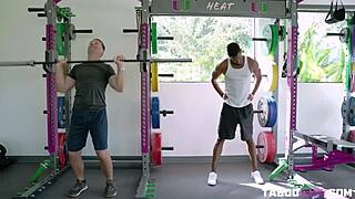 Cory Chase bent over in gym, cheating with big black cock deep in her ass
