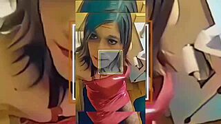 shemale teasing in the bathroom with striptease and undressing