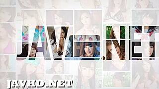 Nozomi gives an asian blow job for cum.