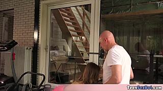 candice doing a workout but she is too sexy with blowjob and kissing