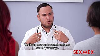 the hottie lets the doctor take care of her