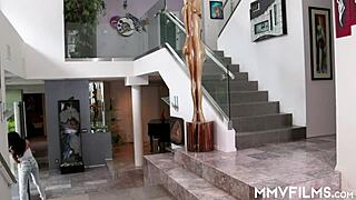 two kinky teen beauties in heels explore each other's shaved pussies with fingering and muff diving