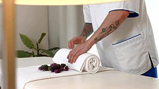 skye young 18+ got creampied after fucking with the masseur, feeling oiled and wet.