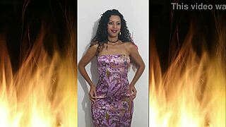 Brazilian housewife flashing juicy shaved pussy solo