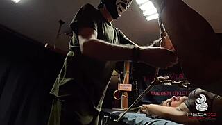 Chubby Brunette Slave Tied And Sodomized By Master Then Deepthroated And Fucked By Apprentice