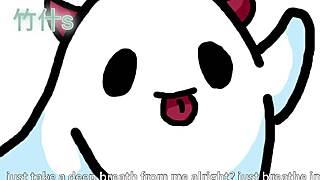 Lesbian femdom instructs jerking off from inside