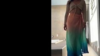 Sensual Brazilian Woman Dances in Costume Outdoors