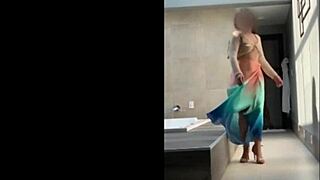 Sensual Brazilian Woman Dances in Costume Outdoors