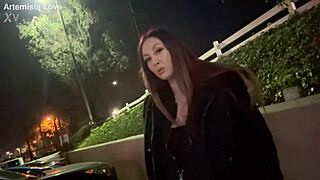 Watch Artemisia Love, the hot Italian milf with long hair, smoke seductively outdoors!