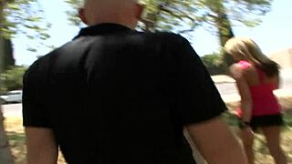 Licking and fucking between blonde mom milf legs with monster cock and cumshot