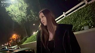 Watch Artemisia Love, the hot Italian milf with long hair, smoke seductively outdoors!