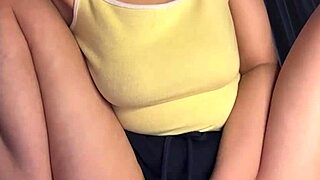 Natural tits playing and pussy fingering