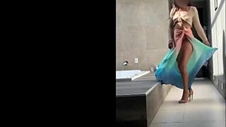 Sensual Brazilian Woman Dances in Costume Outdoors