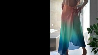 Sensual Brazilian Woman Dances in Costume Outdoors