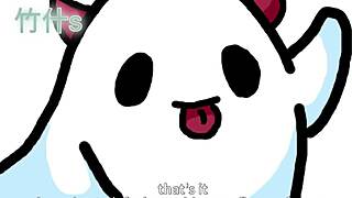 Lesbian femdom instructs jerking off from inside