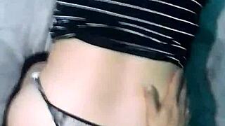 Pov Latina Milf Bent Over in Bed During Webcam