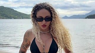 Black Couple Adventures with Brunette Surfer Girl at Home