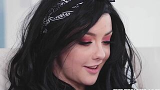 Cammer Alessa Savage performs detailed interracial webcam session with BBC blowjob and riding