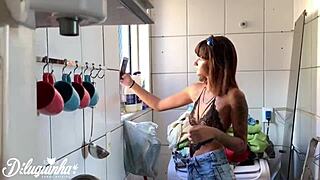 i caught my maid off guard and we tried to fuck but my wife came home