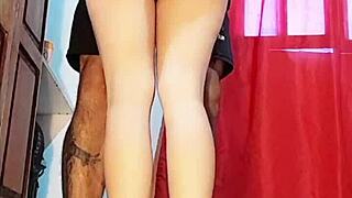 Boyfriend fucks me hard to break my ass for the first time.