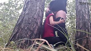 We hid under a tree from the rain