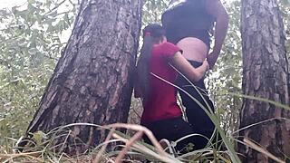 We hid under a tree from the rain