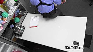 dildo stealing duo blows security officers dick