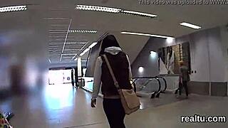 Adorable Czech nympho was seduced in the mall and pounded in pov