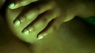 Licking on my nipples feels so good at night