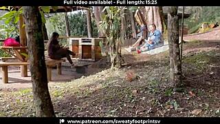 Taking Off Sweaty Shoes and Socks on Medellin Cableway