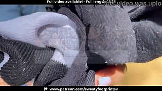 Taking Off Sweaty Shoes and Socks on Medellin Cableway