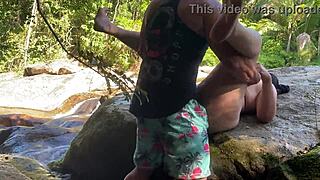 Wife enjoys passionate sex in the woods