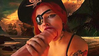 Pirate girl achieves wild orgasms with vibrators everywhere