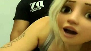 teen elsa from frozen in public bathroom scene