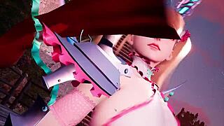 hey alice gives a footjob under the witch