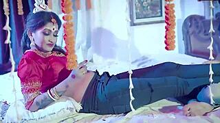 Young Indian Couple's Dirty First Night Sex with Blowjob, Doggystyle, and Hindi Audio