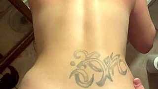 hooker fucks customer in trap house bathroom, takes load on perfect ass