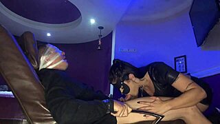 I am the dominatrix giving secret blowjob