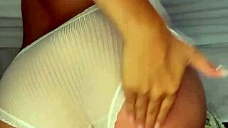 I can't stop squirting huge orgasms riding my thick dildo like a slut, this beautiful middle-eastern milf from the panty bank with used panties