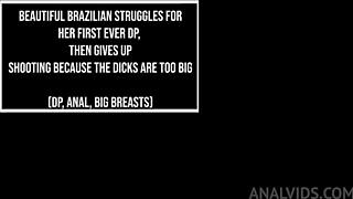 cute brazilian struggles first dp anal with big dicks
