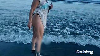 Met Tattooed Brazilian African Woman Anonymously On The Beach And Invited Her To Record A Full Video On The Red