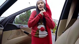Public Agent Santa Helper Matty Mila Perez Blows Big Dick in POV