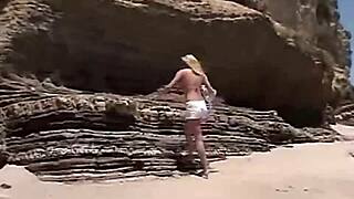 Little Summer Shows Natural Tits And Pussy At The Beach