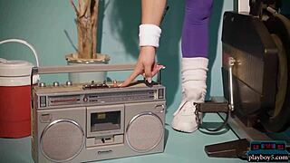 watch this bubble butt blonde model strip for playboy?